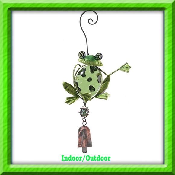 🆕🐸🏬AUCTION PRICE👩🏻‍⚖️ Hanging Frog Ornament With Bell - Picture 1 of 1